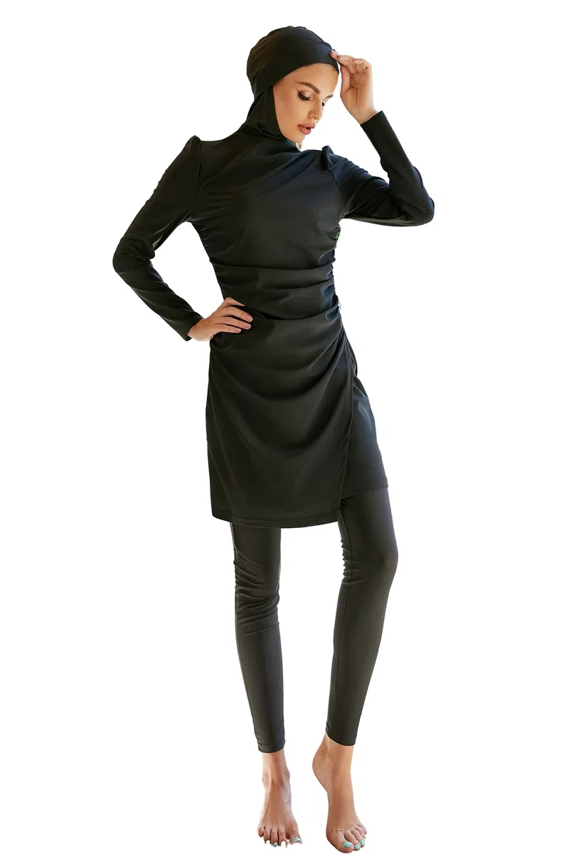 Greatfool Burkini Costume Donna Musulmana - Borkini Islamico Donna in 3 Pezzi con Copertura Modesta - Burkini con Protezione UV e Asciugatura Rapida