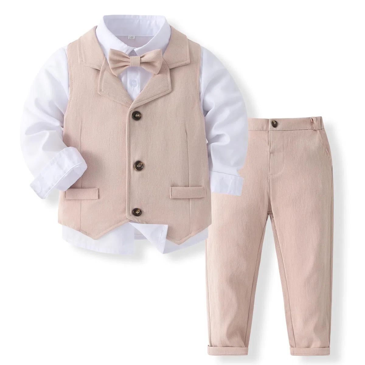 Completo Formale per Bambino Bambino Gentleman Outfit Vest Suits con Papillon Vestito Camicia Pantaloni Ragazzi Abiti da Sposa