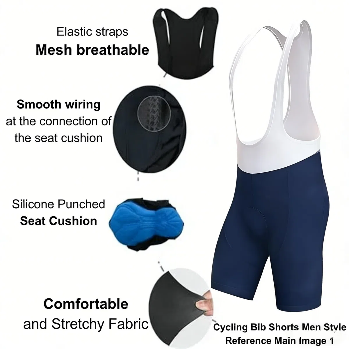Salopette da Ciclismo Uomo, Tuta Bicicletta Traspirante e Confortevole con Imbottitura 4D Abbigliamento Estivo Sportivo per Ciclisti
