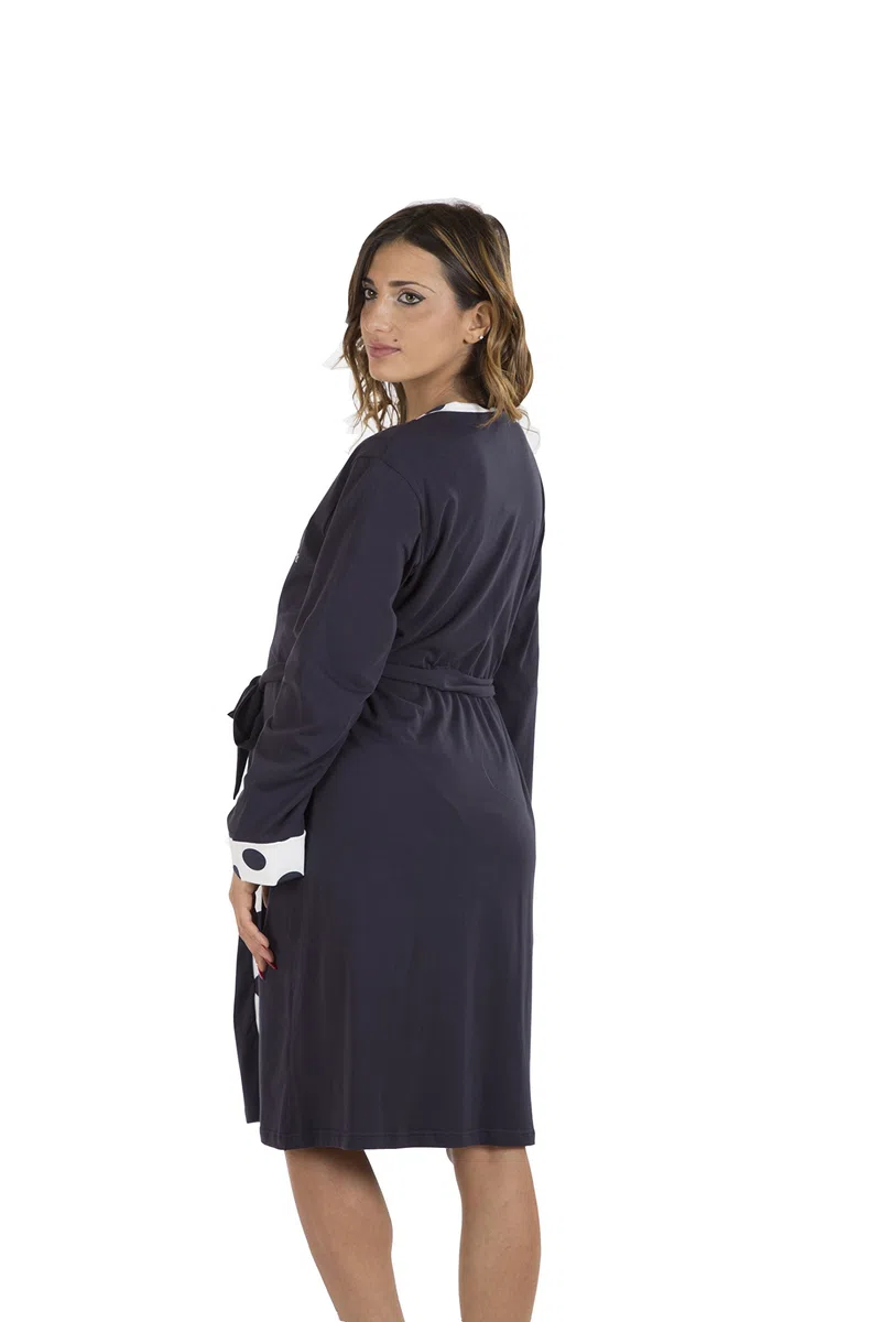 Premamy - Vestaglia da Notte per Premaman, Modello Aperto Davanti, Cotone bielastico, Pre-Post Parto