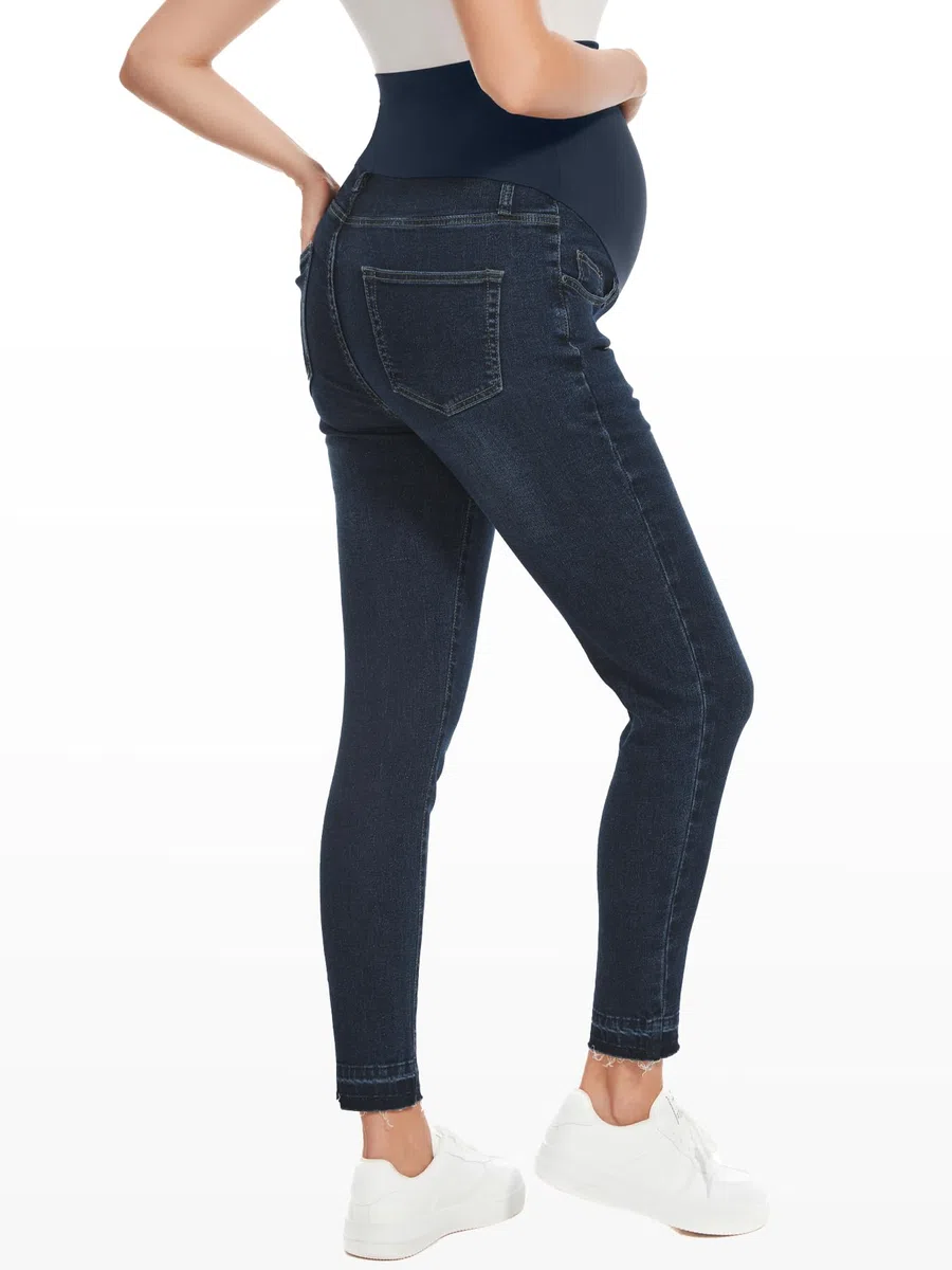 PACBREEZE Jeans premaman da donna sopra la pancia skinny pantaloni in denim elasticizzati comodi pantaloni slim gravidanza