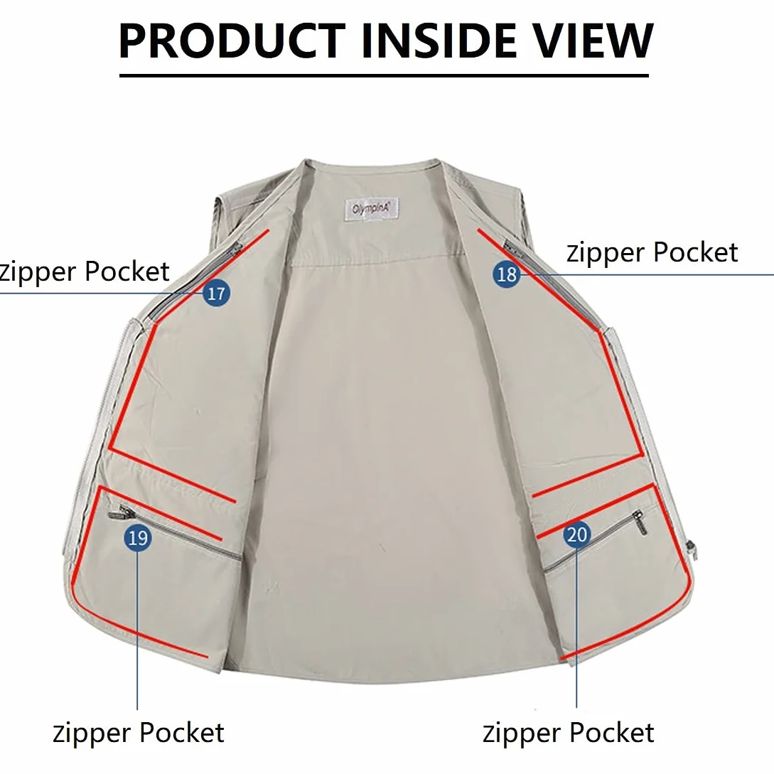 Gilet casual da uomo, estivo, leggero, multitasche, traspirante, ad asciugatura rapida, multifunzionale, taglie forti, per lavoro, viaggi, pesca, caccia, fotografia e campeggio