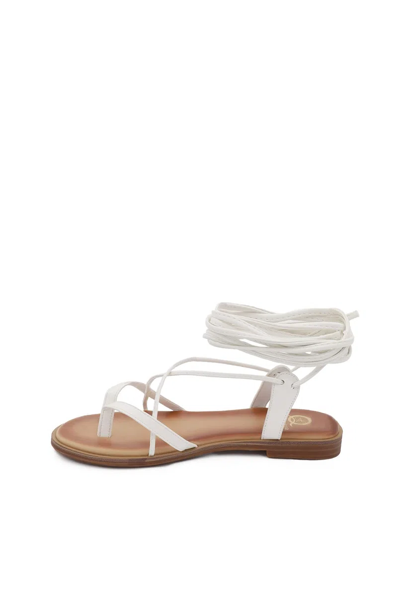 QUEEN HELENA Infradito Bassi con Lacci Sandali alla Schiava Donna Y5006