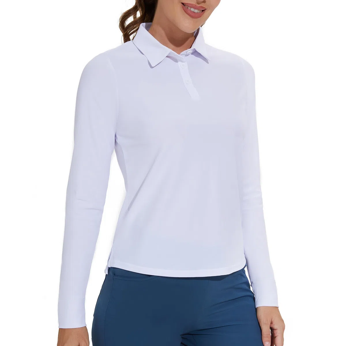 M MOTEEPI Sun Shirts - Polo da donna con protezione UV, con 3 bottoni, leggera