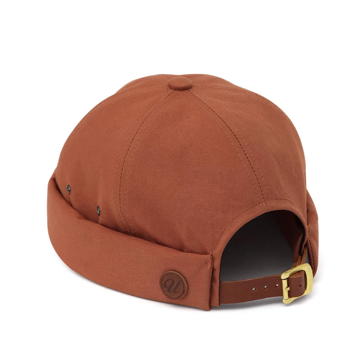 UNDERCONTROL Cappello da Pescatore Vintage Senza Visiera da Marinaio con Polsini arrotolati, Senza Visiera, con Teschio Miki, Cinturino in Pelle, per Uomo e Donna - Made in Korea