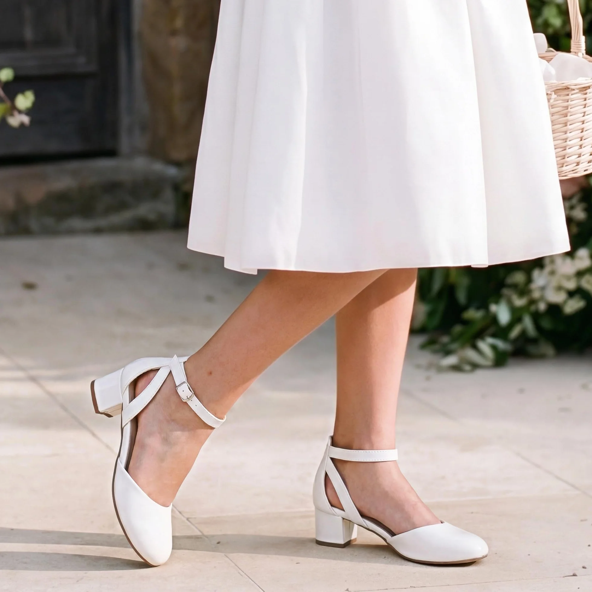 DREAM PAIRS Scarpe Eleganti da Ragazza con Punta Chiusa e Tacco Alto Principessa Scarpe per Bambine con Tacco a Blocco Mary Jane