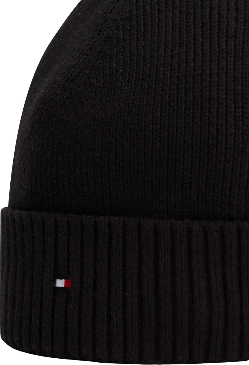 Tommy Hilfiger Uomo Berretto in Maglia Flag Cotton Beanie con Cachemire