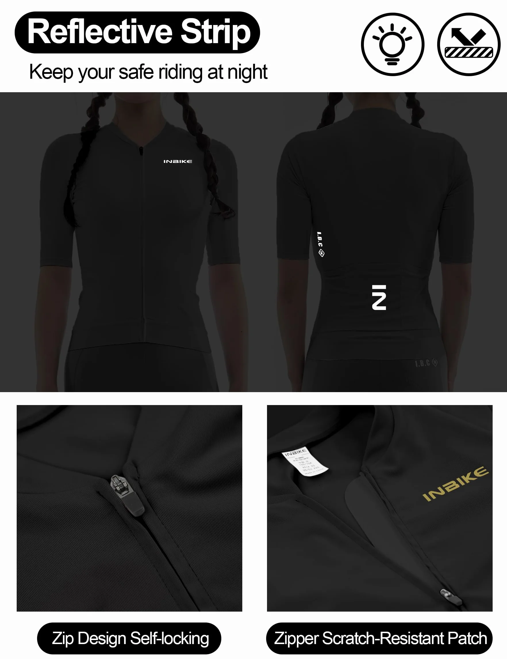 INBIKE Maglia Ciclismo Donna Estiva Maglia MTB Maniche Corte Maglia Bici Anti-Sudore Protezione Solare Traspirante Asciugatura Rapida Elasticizzato 3 Tasche WF879