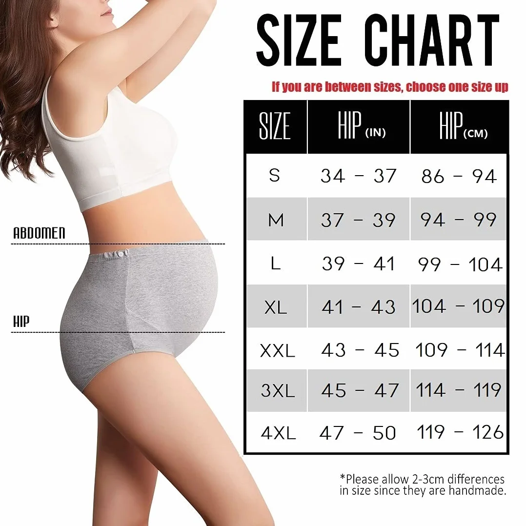 Mama Cotton Women Over The Bump Mutandine di maternità High Waist Copertura Piena di Gravidanza Multi-Pack (S-4XL)
