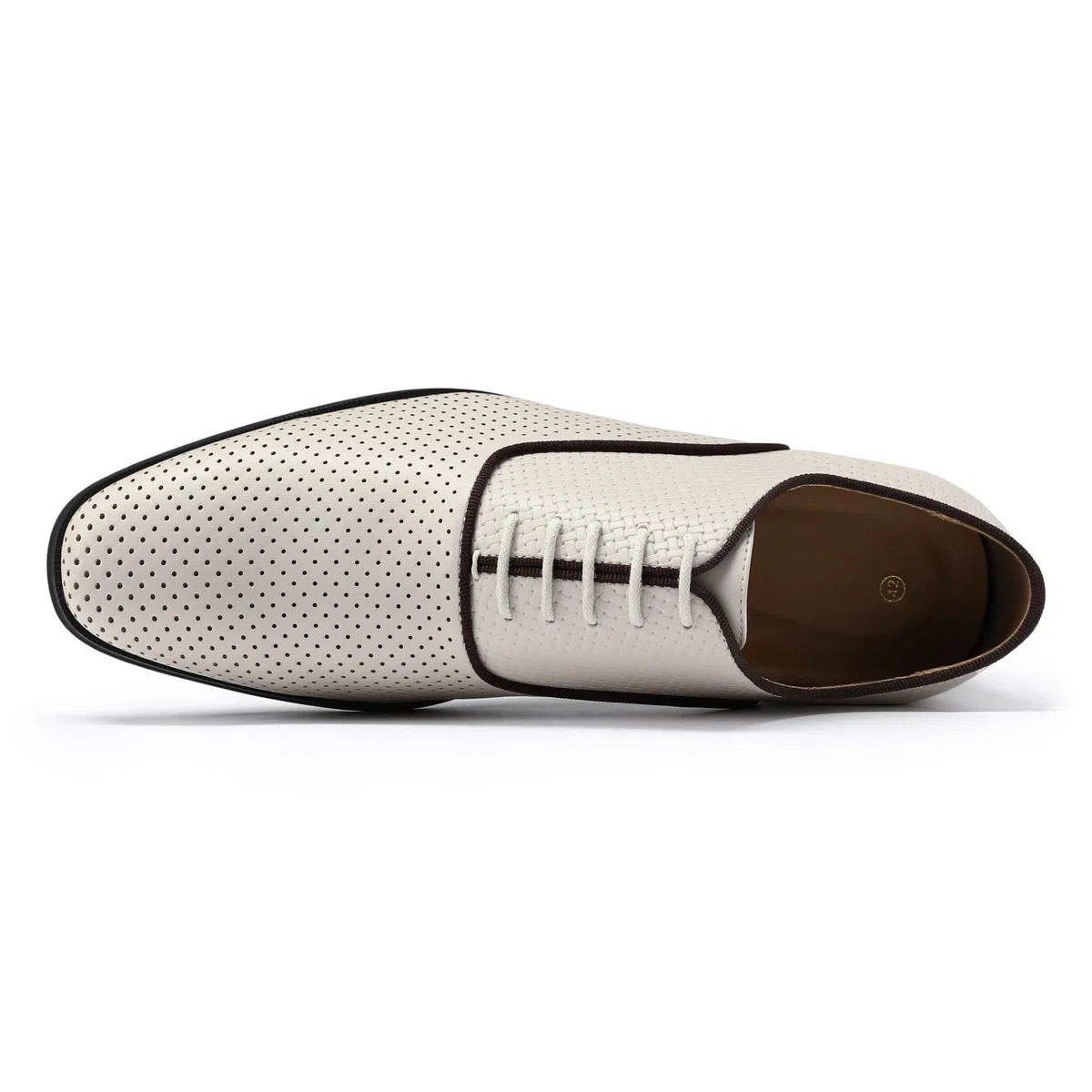 YFFUSHI Scarpe Stringate per Uomo Oxford Perforate e Traspiranti in PU Tessuto Formali e Casual per Lavoro
