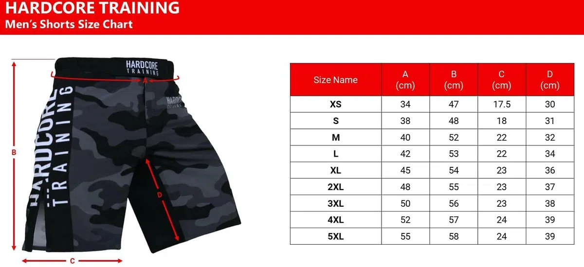Hardcore Training Fighters Club Fight Shorts Uomo Pantaloncini da Combattimento Arti Marziali MMA BJJ Boxe Muay Thai Grappling Fitness No Gi