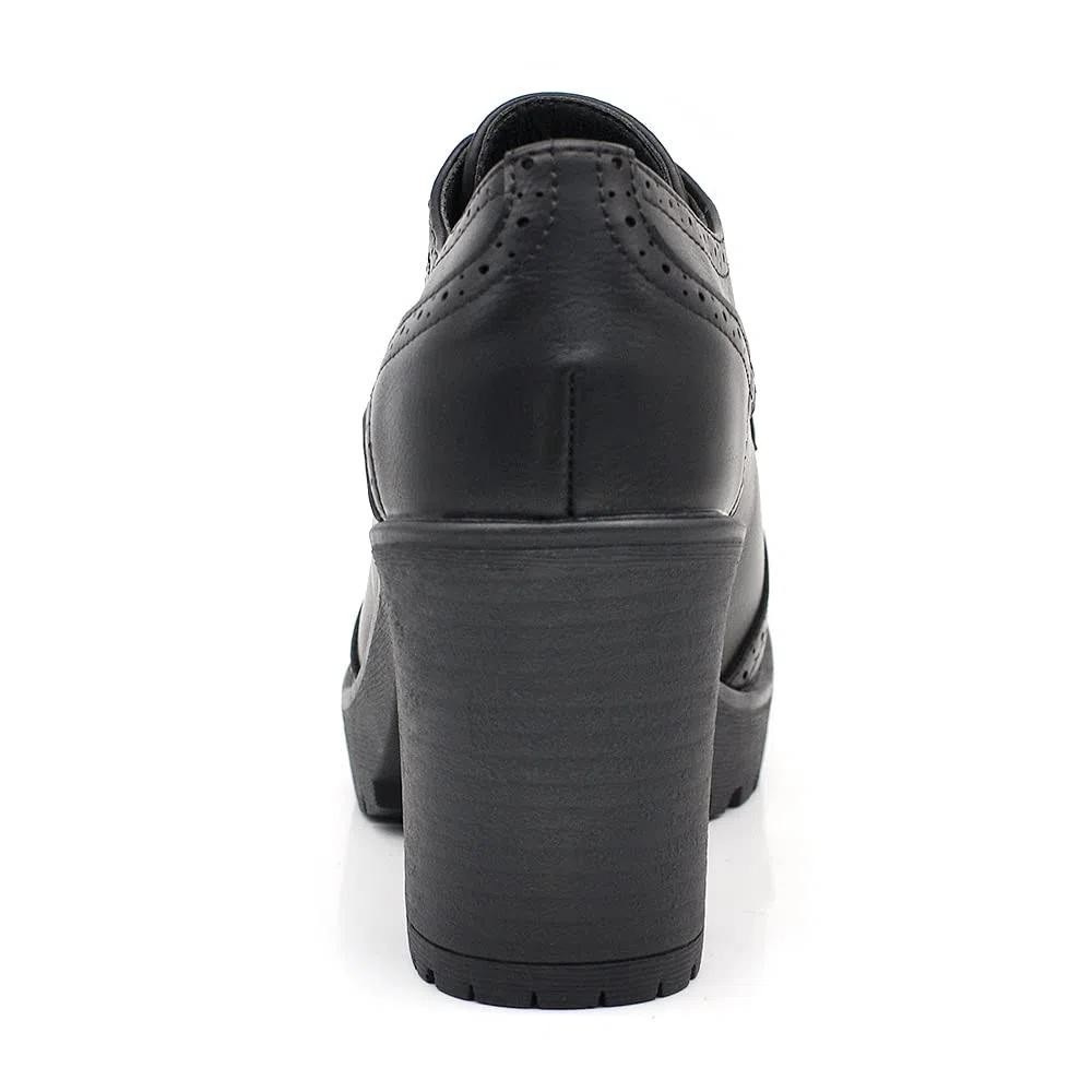 IF Fashion Scarpe da Donna Stringate Francesine Ricamo Tacco Grosso Pelle Sintetica IF146
