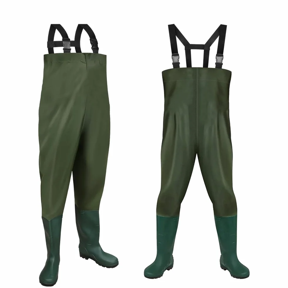 Wathose Uomo Impermeabile, Pantaloni da pescatore Impermeabile con Stivali, Wathose Neoprene 70D Nylon per pesca, fattorie, lavori di costruzione
