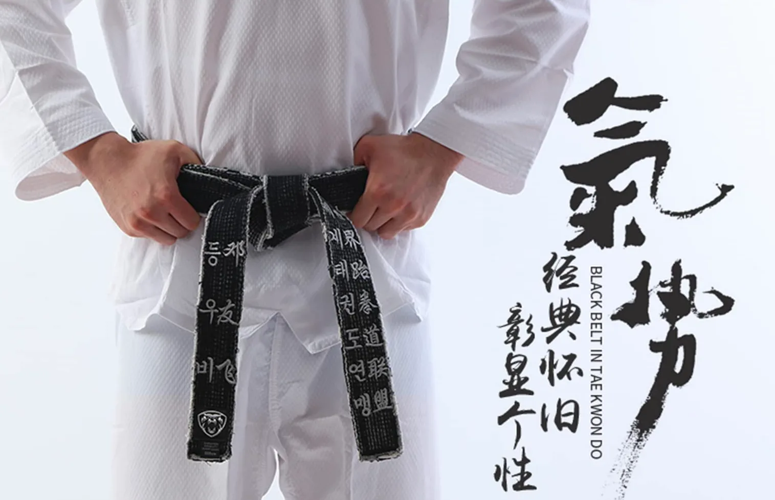 Cintura nera con ricamo personalizzato per arti marziali Taekwondo Karate Moodukkwan Cintura nera personalizzata Nome Cintura di lavaggio vintage