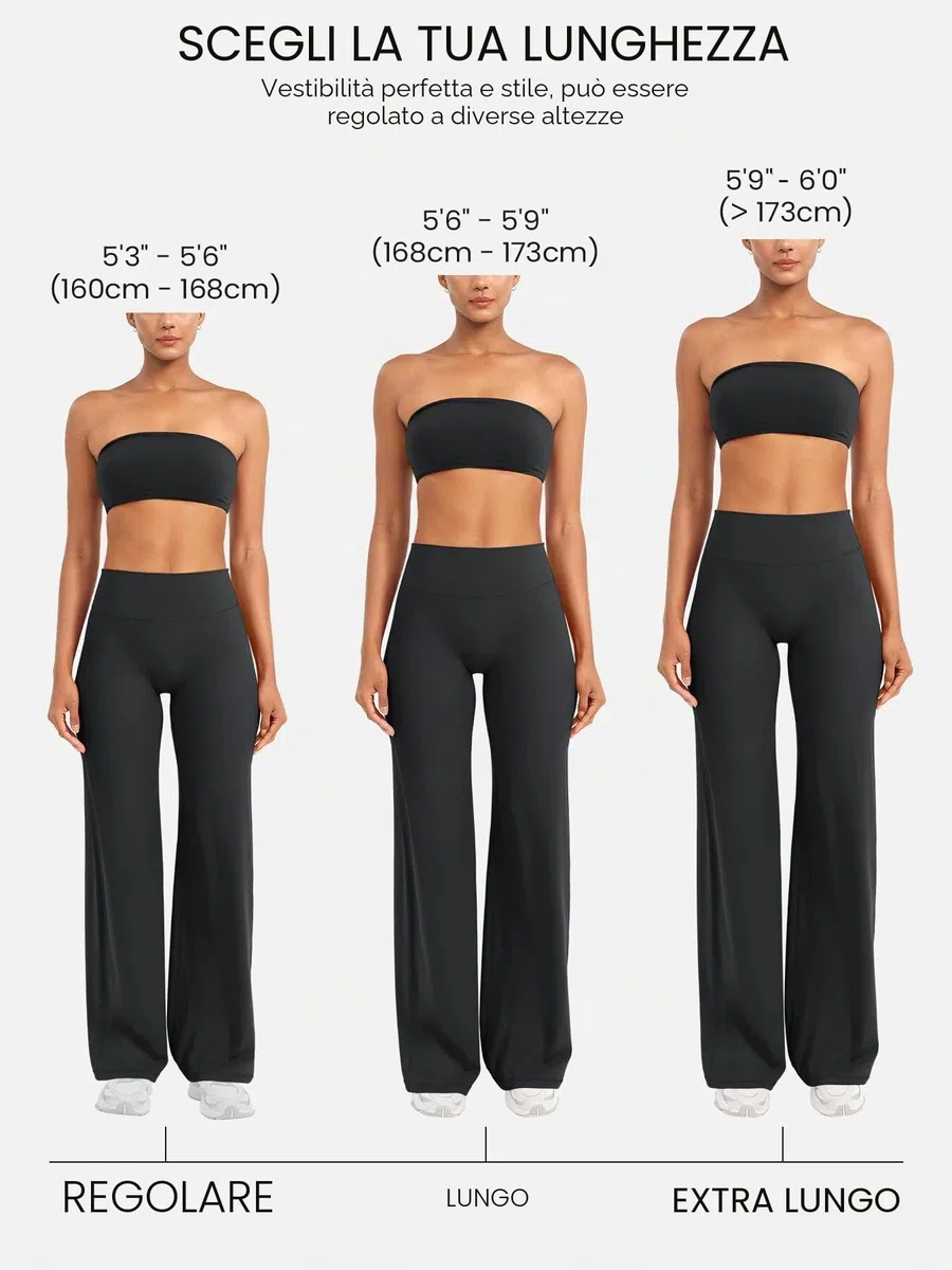 ZAAYO Leggings da donna dritti senza cuciture, a vita alta, svasati, per yoga, sport, yoga, palestra, yoga, pantaloni svasati, regolare/lunghi/extra lunghi