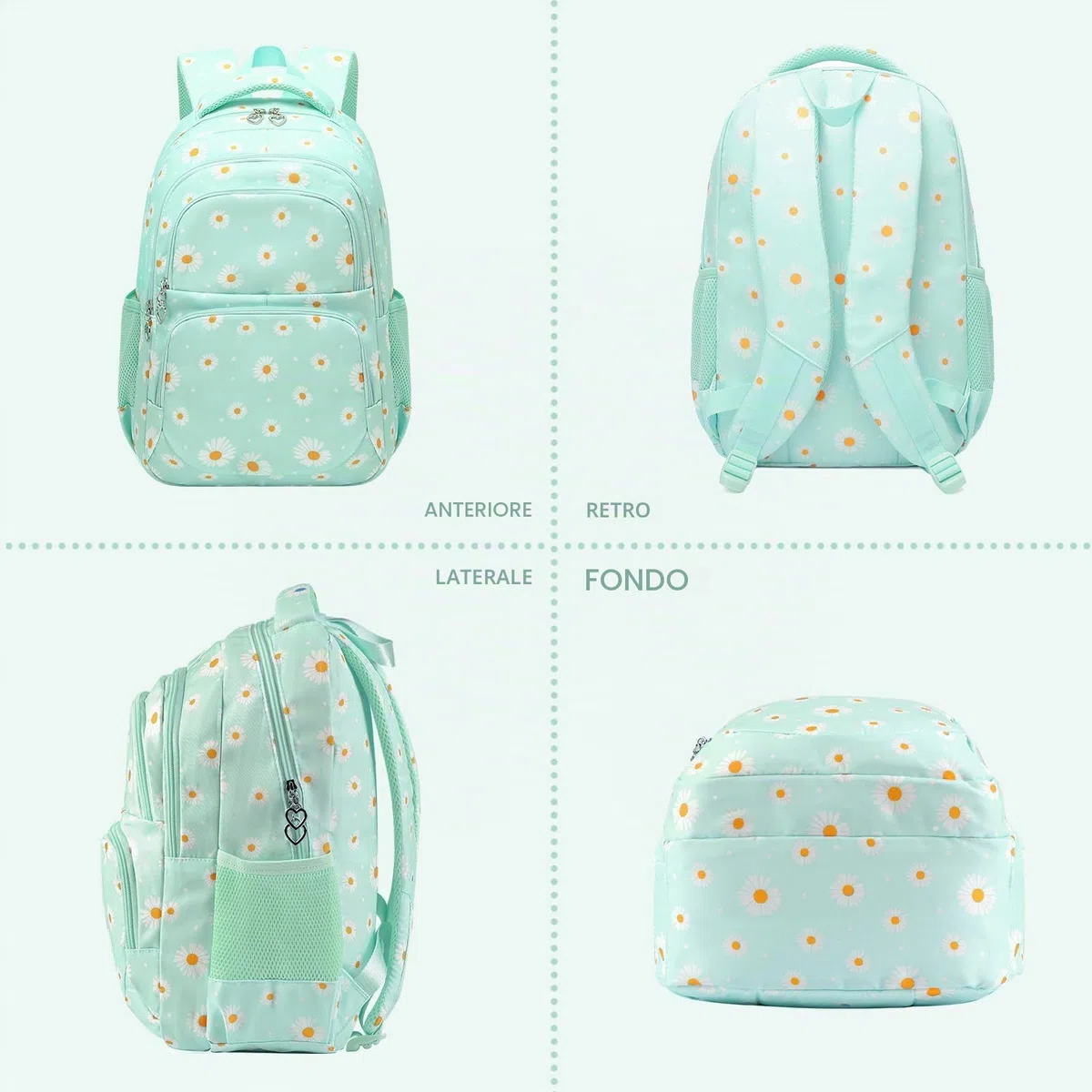 Zaino Ragazze per Scuola Elementare Media Superiore Zaini Ragazza 3 Pezzi con Borsa Termica Astucci Matite Borsa Scuola Ragazzi Zainetti Set per Bambini Zaini Scolastici per PC Portatili
