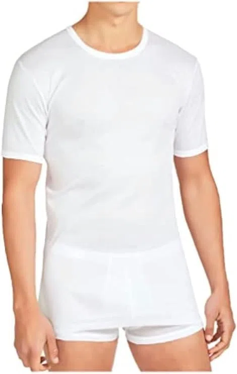 Liabel Maglietta Intima Uomo Cotone Girocollo - Offerta 3-6-9 Pezzi - Maglia Uomo in Cotone Pettinato - Maglia Intima Uomo Cotone 8023 cod. 03828 1023 (6 Pezzi Bianco, 3XL)