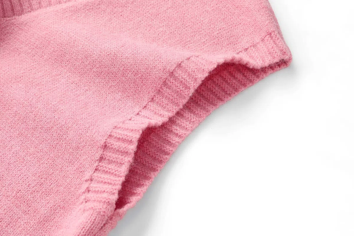 MODFUL Maglia da donna senza maniche con scollo a V, maglione grosso classico