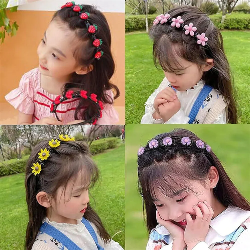Splendido fermaglio per capelli in stile principessa, fasce a doppio strato con clip, cerchietti alla moda, splendidi fermagli per capelli con doppia frangia per ragazze (5 pezzi B, taglia unica)