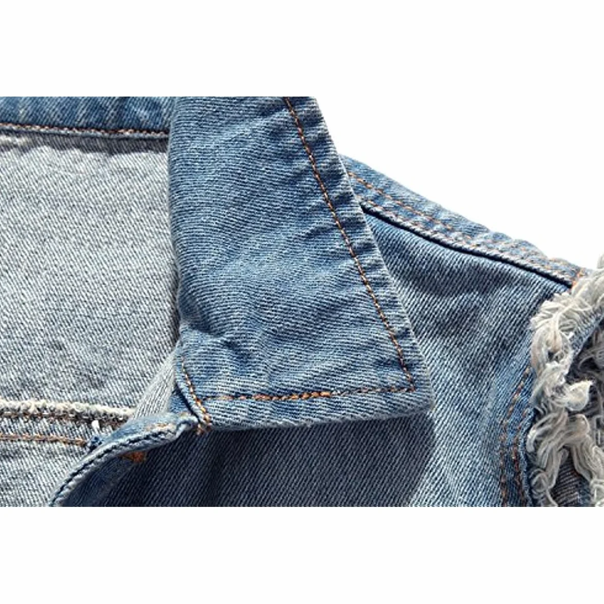 Giacca Jeans per Uomo Senza Maniche Vintage Strappato Gilet di Jeans da Uomo Fresco Punk Gilet Denim