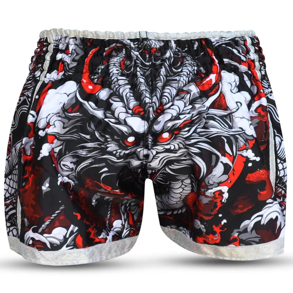 Buddha Fight Wear - Pantaloni Retro Premium Fantasy Snake Appositamente progettato per l'allenamento e la competizione di Kick Boxing, Muay Thai, K1, Boxe