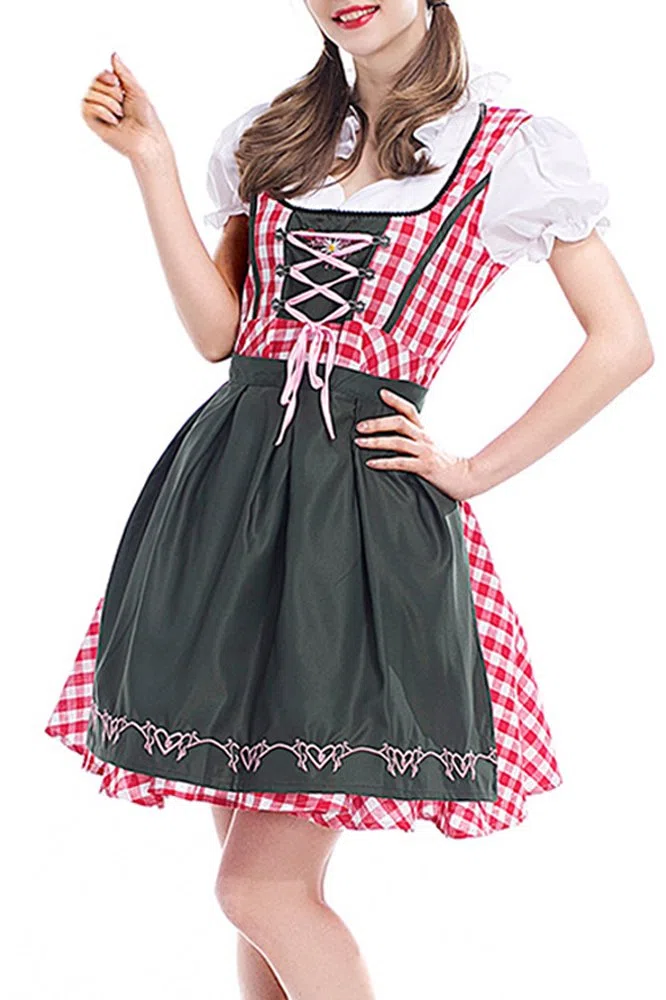 Donne Halloween Signore Adulti Abiti Vestiti Oktoberfest Domestica Costume Cosplay Vestito