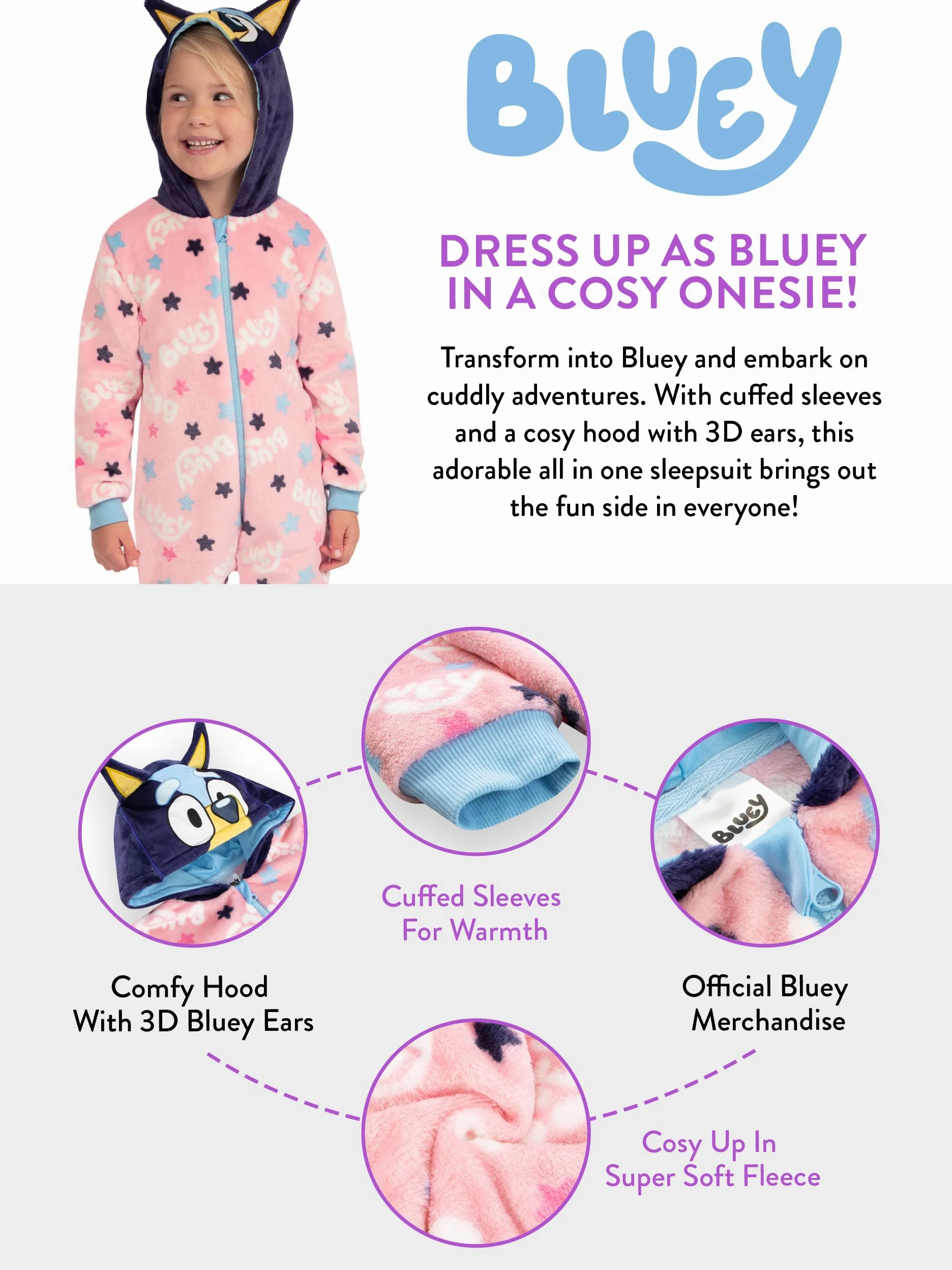 BlueY Pigiama | Pigiama Bambina | Pigiamone Intero Bambina | Pigiamone Ragazza | 18 Mesi E 8 Anni