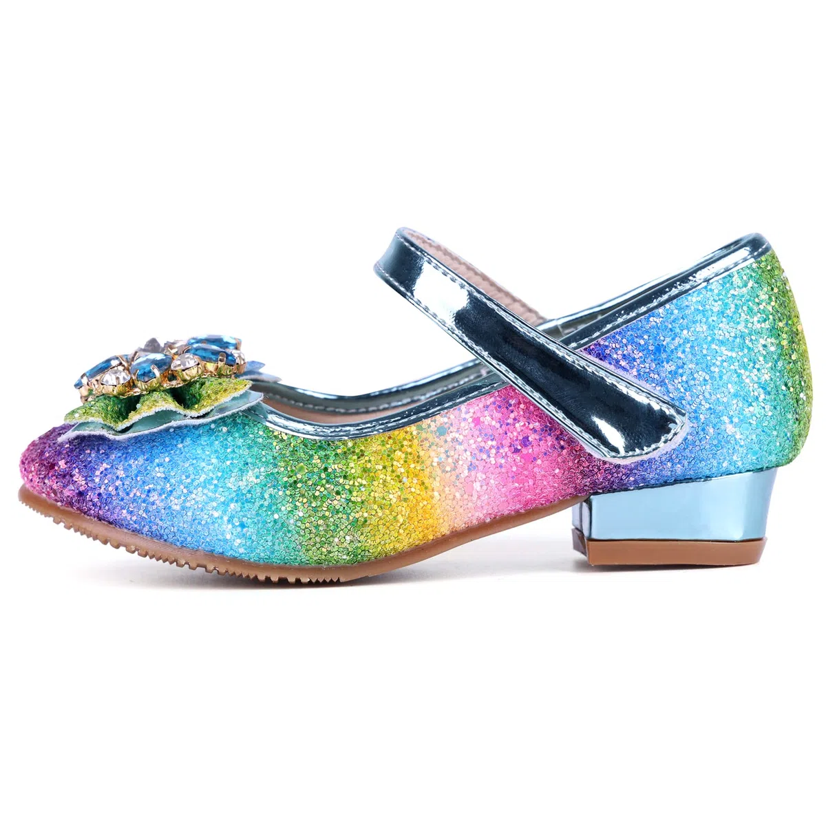 Scarpe Principessa Bambina Scarpe Paillettes Tacco Bambini Sandali Partito da Ragazze