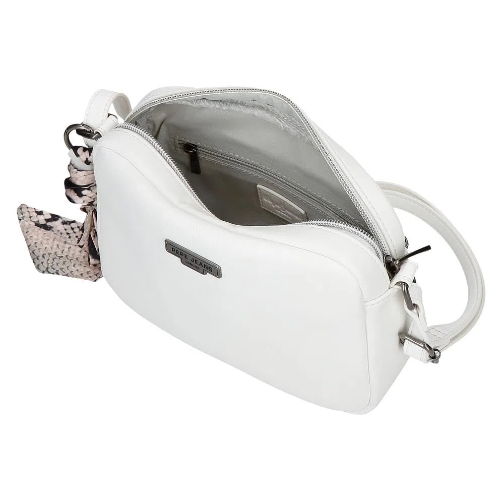 Pepe Jeans Margaret Borsa a Tracolla Due Scomparti Bianco 24x16x7 cm Poliestere e PU di Joumma Bags