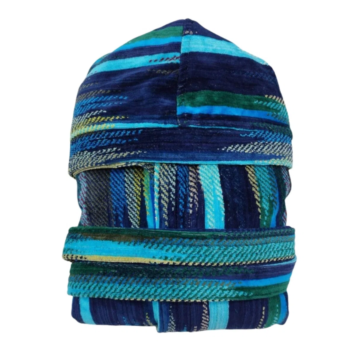 Accappatoio uomo spugna cinigliato fantasia cotone jacquard morbido con cappuccio -