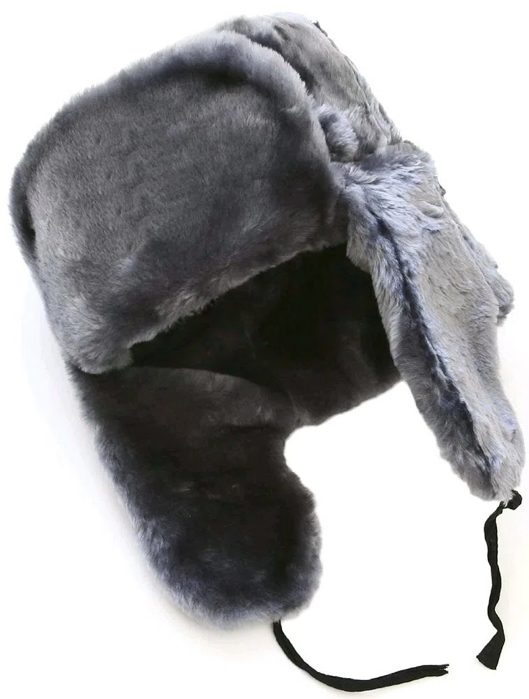 RUSSIAN STORE Colbacco Grigio Maculato in Pelliccia in Dotazione alla Marina Russa Originale Soviet Ushanka. Taglie Varie – Idea Regalo.