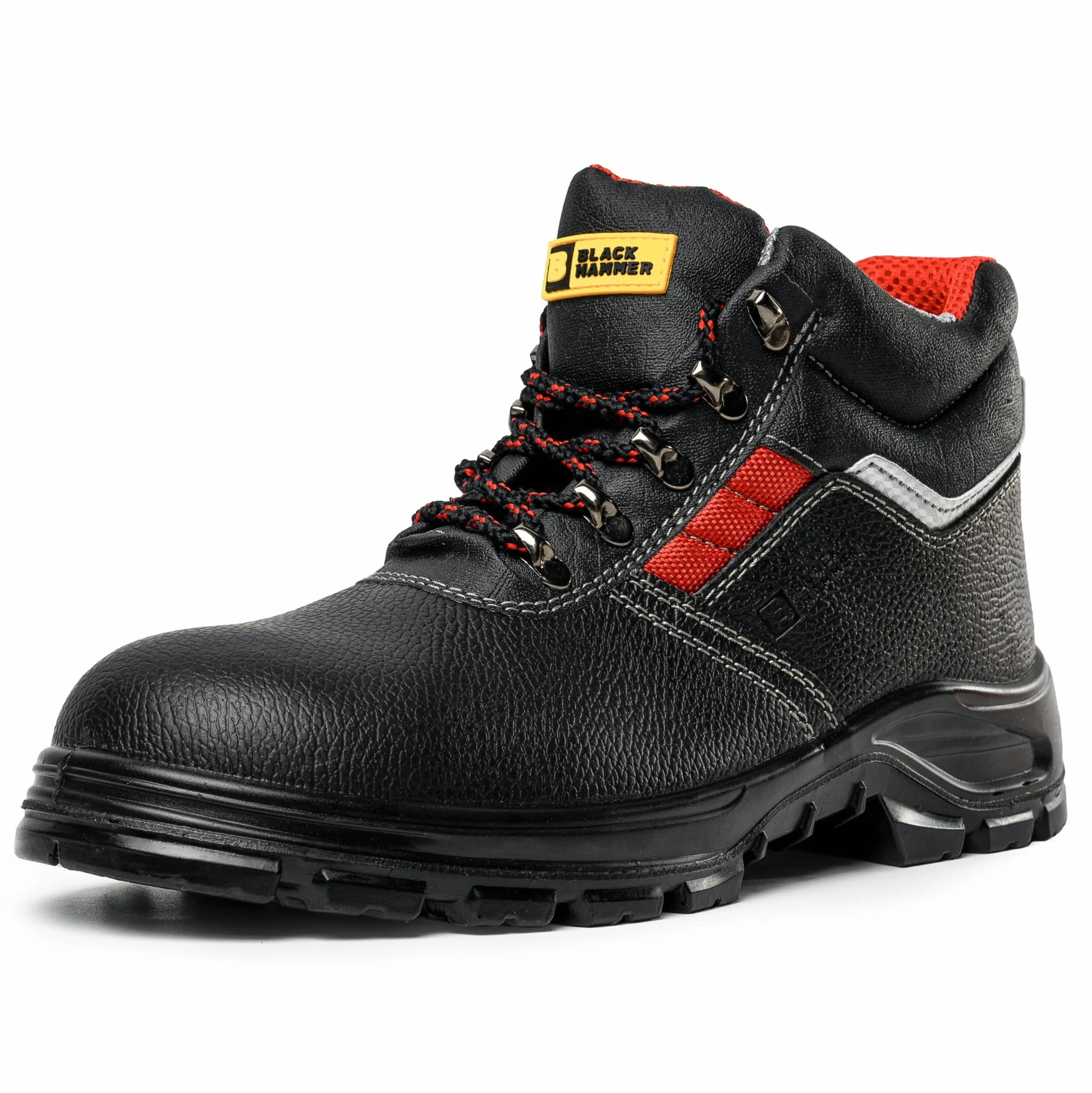 BLACK HAMMER Scarpe Antinfortunistiche Maschili in Pelle Scarpe Antinfortunistiche Maschili S3 SRC Scarpe da Lavoro in Pelle con Punta in Ferro Uomo 5993