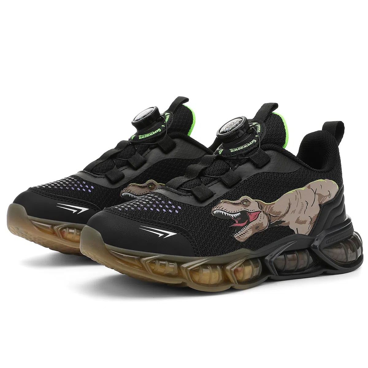 Scarpe da Ginnastica per Bambini, Scarpe da Corsa alla Moda per Ragazzi, Scarpe Sportive con Motivo Dinosauro, Comode Scarpe da Jogging Traspiranti Leggere EU28-38