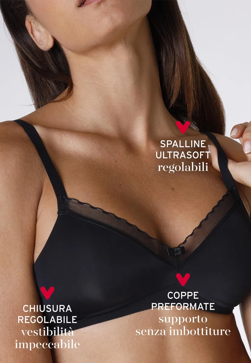 Lovable Reggiseno Senza Ferretto, Coppe Non Imbottite Senza Cuciture in Microfibra, Sostegno, Forma Seno Naturale, Art. 027O, My Daily Comfort Donna