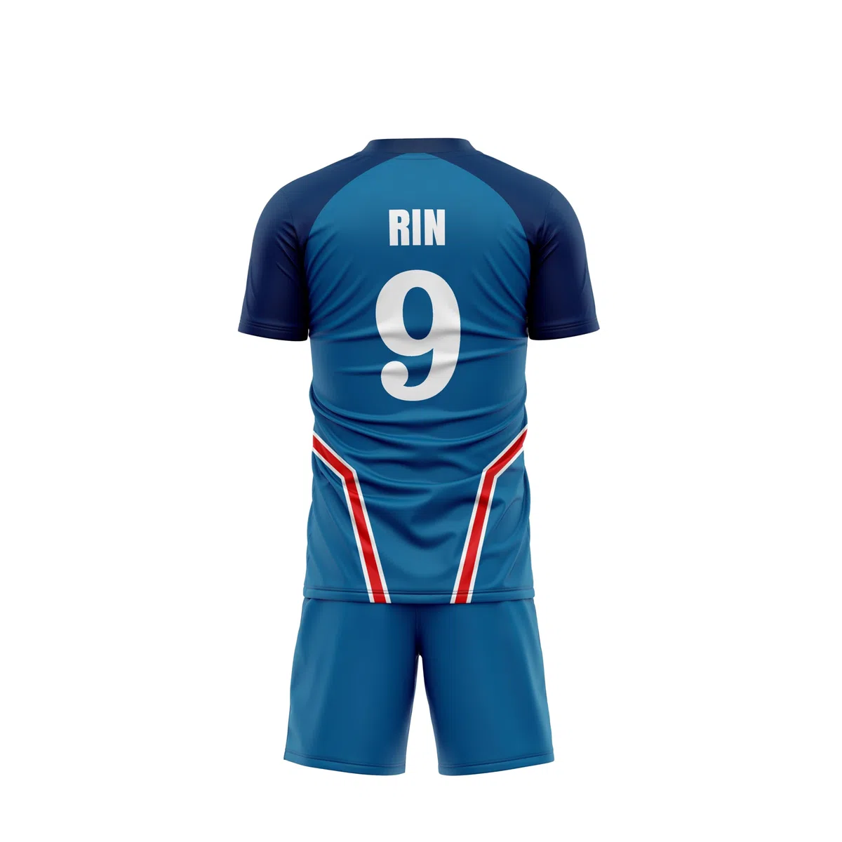Maglia e Short Calcio Blu Lock. Abbigliamento Cosplay Fan Anime P.X.G. Cartone animato Giapponese ispirato a personaggio, serie. Tessuto traspirante