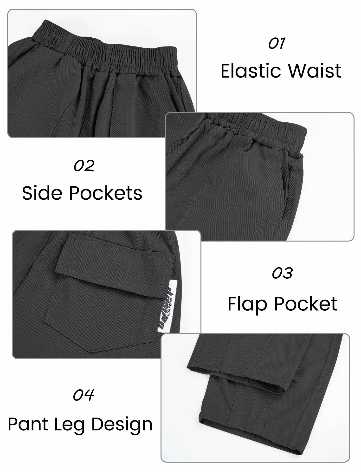 Panegy Ragazzi Pantaloni Cargo Bambini Vita Elastica Alta Pantaloni Baggy Cotone Sciolto Scuola Track Joggers con Tasche Y2K Streetwear