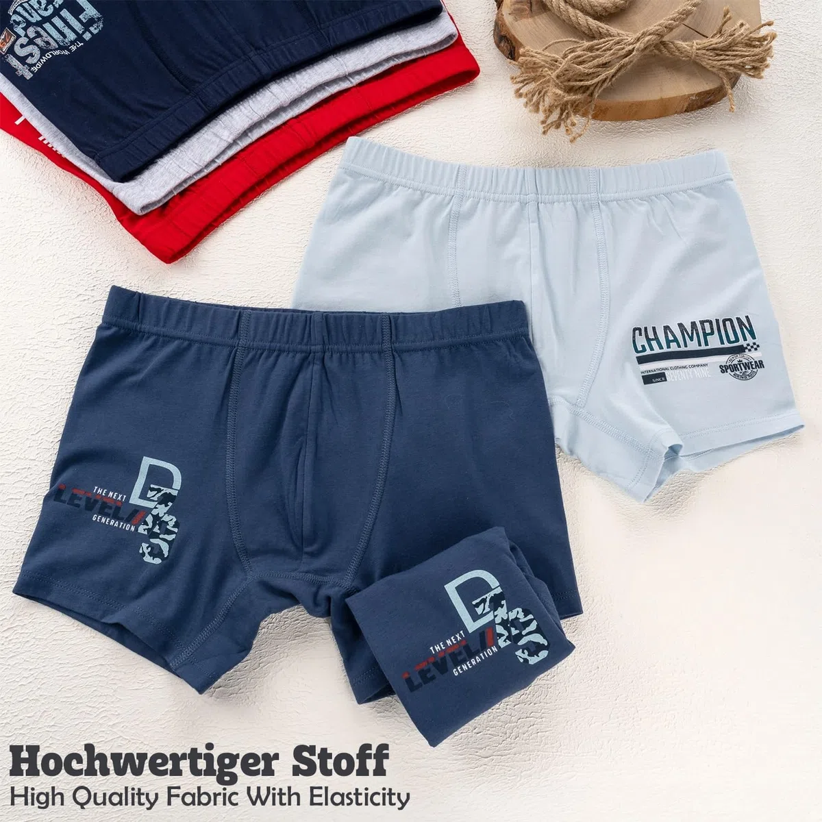 LOREZA ® 10 Boxer Ragazzi Bambino Intimo Mutande Ragazzo in Cotone 2-15 Anni