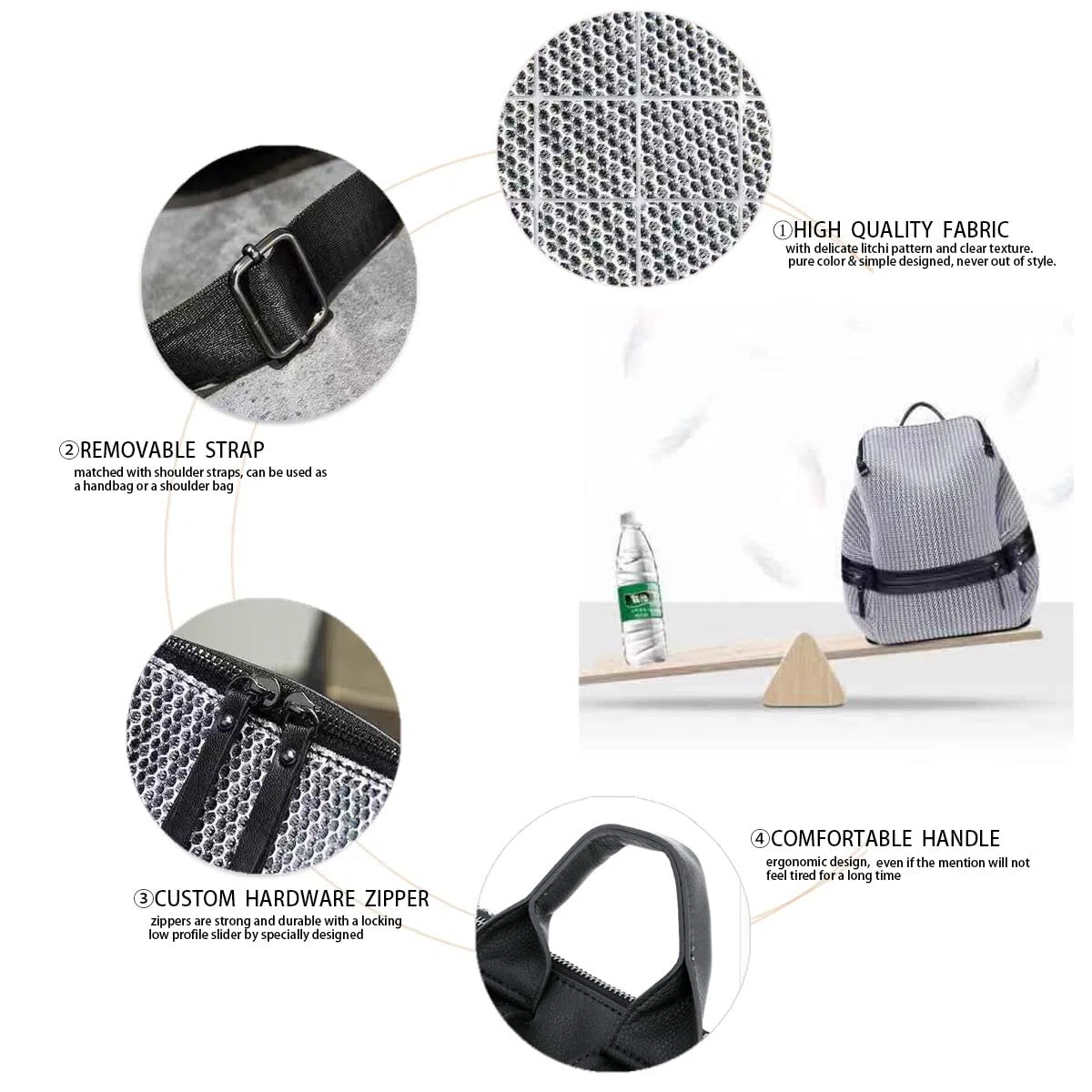 BUKESIYI Donna Borsa Zaino Elegante Zainetto Borse a Tracolla Zaini Antifurto Zainetti 2024 PU Pelle IT78110 Grigio