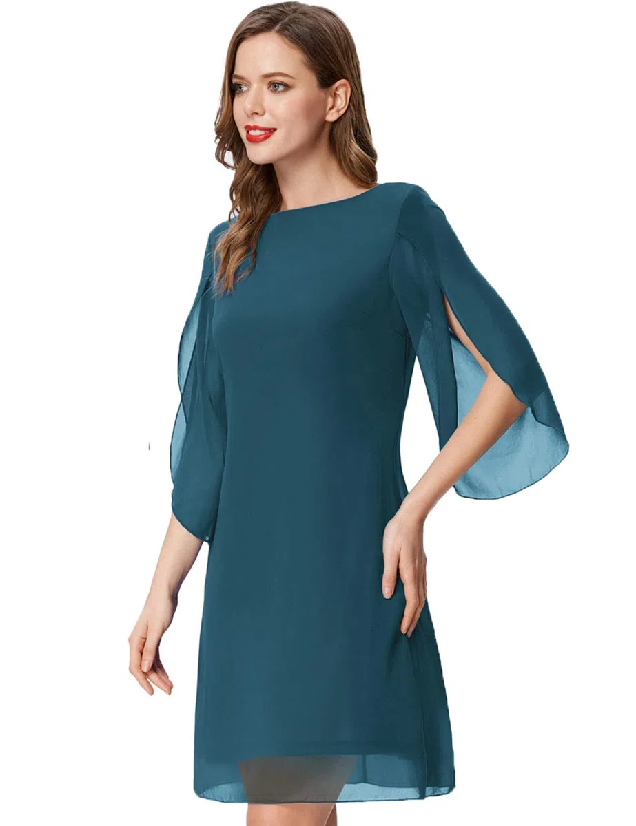 GRACE KARIN Abito Donna Vestito Elegante Chiffon Manica Corta Casual in Girocollo
