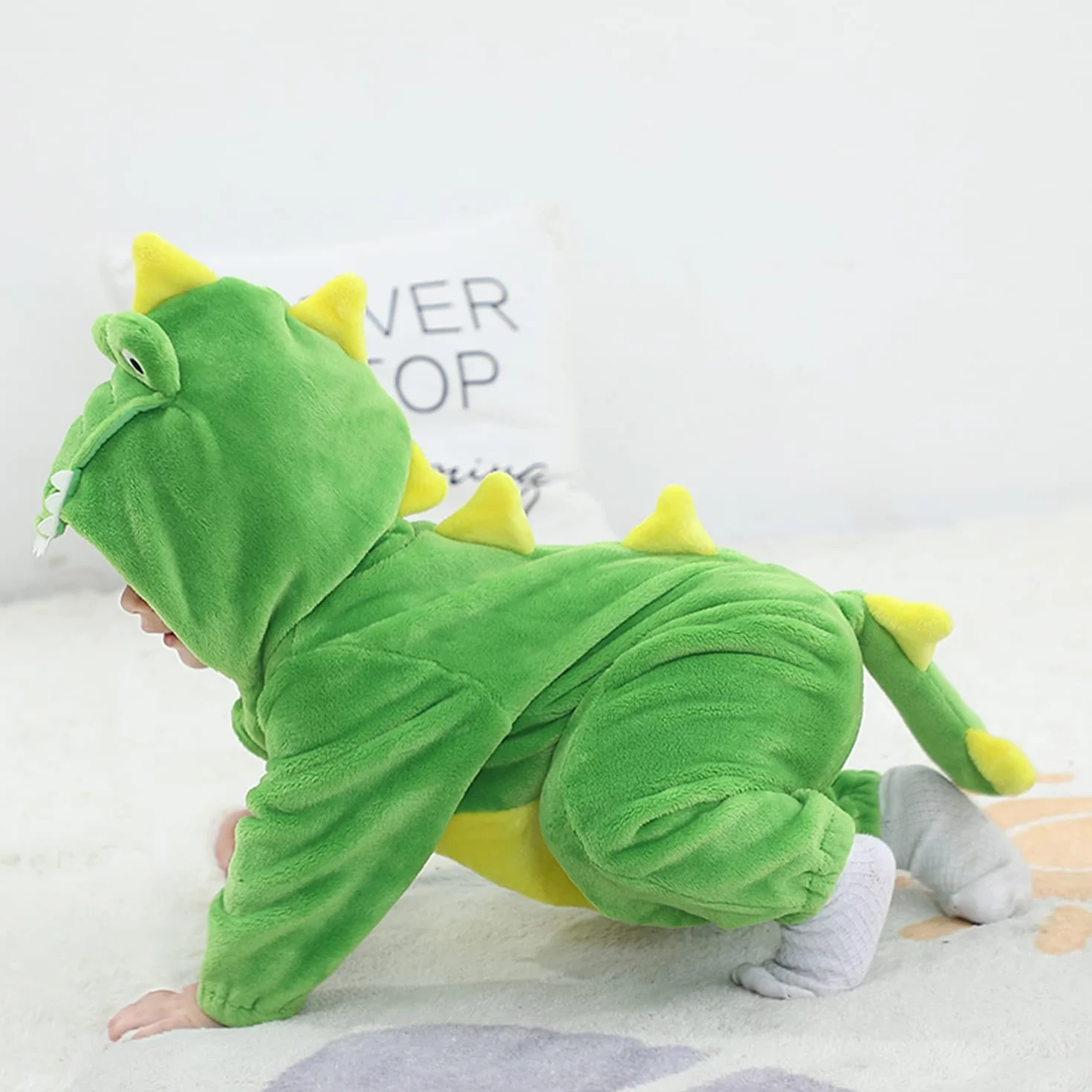 LOLANTA Costume da Coccodrillo per Bambino, Tutina in Pile Felpa con Cappuccio