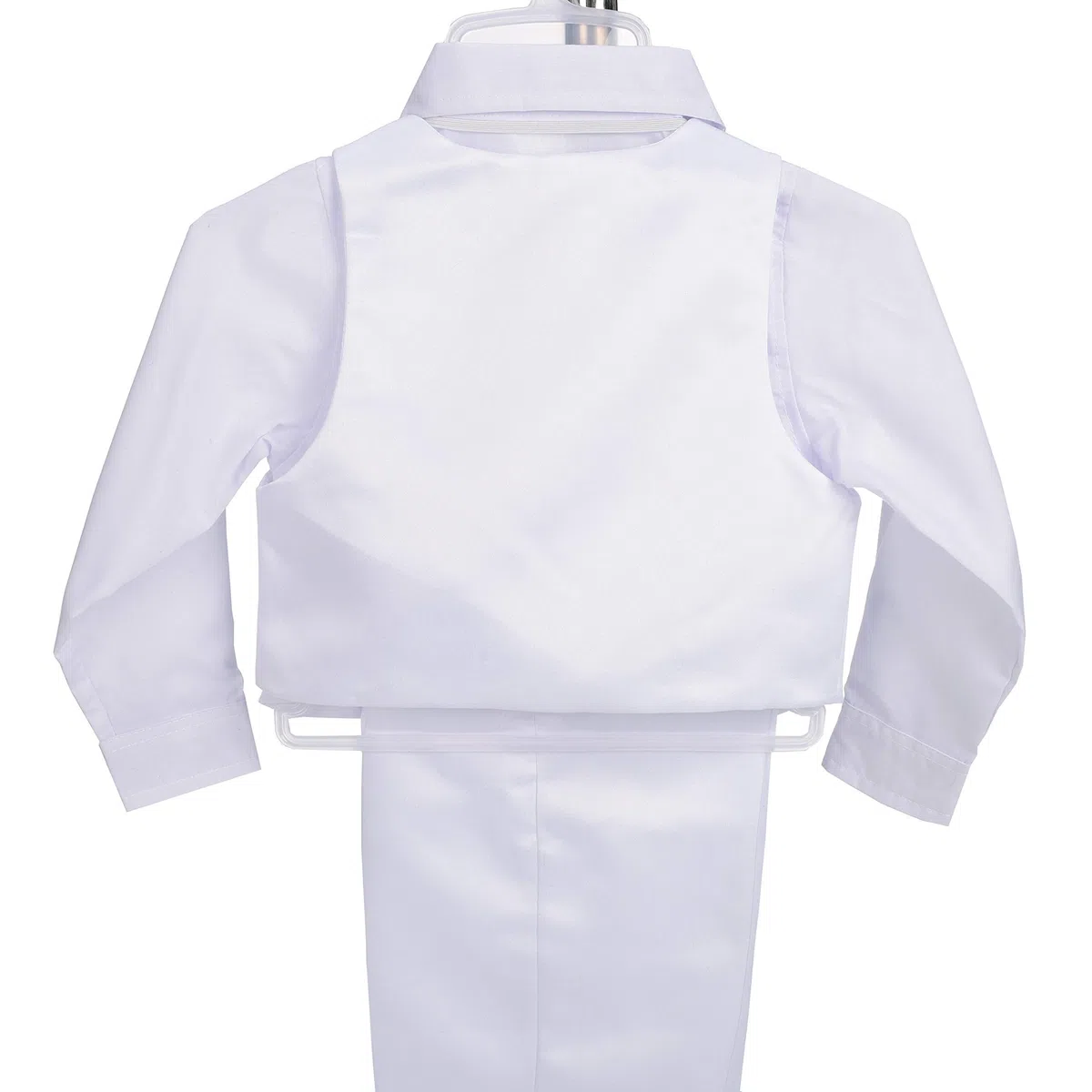 Lito Angels - Abito da Battesimo per Bimbo, Completo Bianco 5 Pezzi Set (Gilet, Camicia, Pantaloni, Papillon e Cappello), Manica Lunga