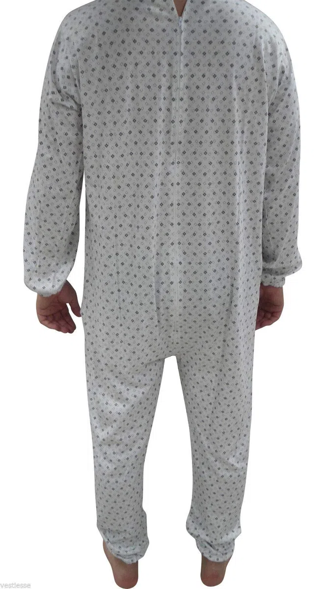 MADE IN ITALY Saggio Tutone Pigiama Intero Anziano Unisex Mezza Stagione