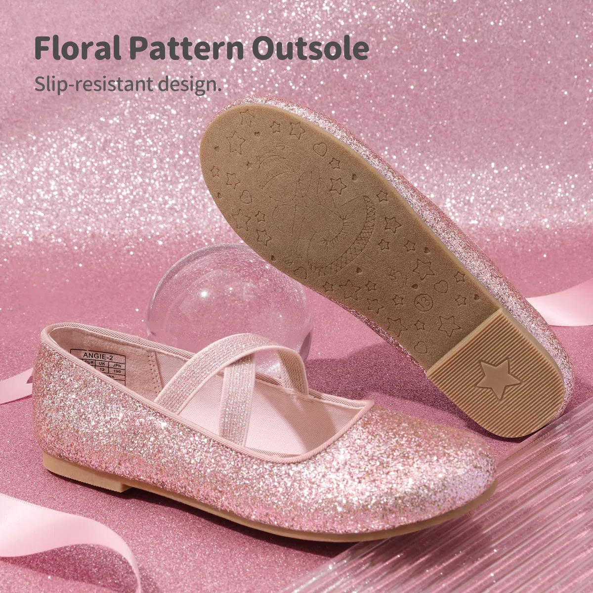 Dream Pairs Bambini Ballerine Ragazze Mary Jane Scarpe Piatte Elegante Principessa Feste Ballerina Infilare Angie-2