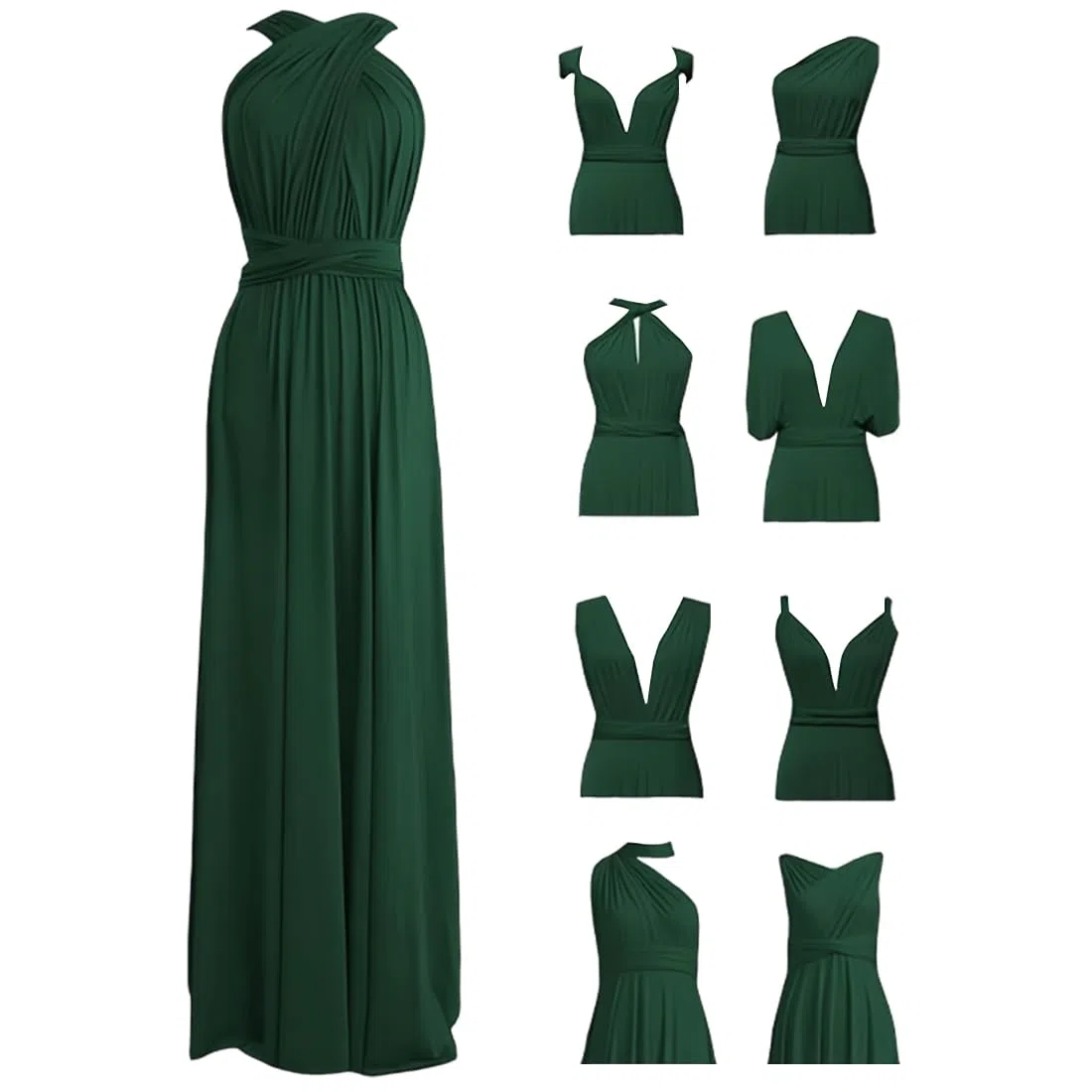 Vestito Lungo Estivo Donna Multi-Usura Transformare Abito da Cerimonia Scollo a V Elegante Vestiti da Sera Senza Maniche Linea ad A Eleganti Damigella d' Onore Matrimonio Abiti