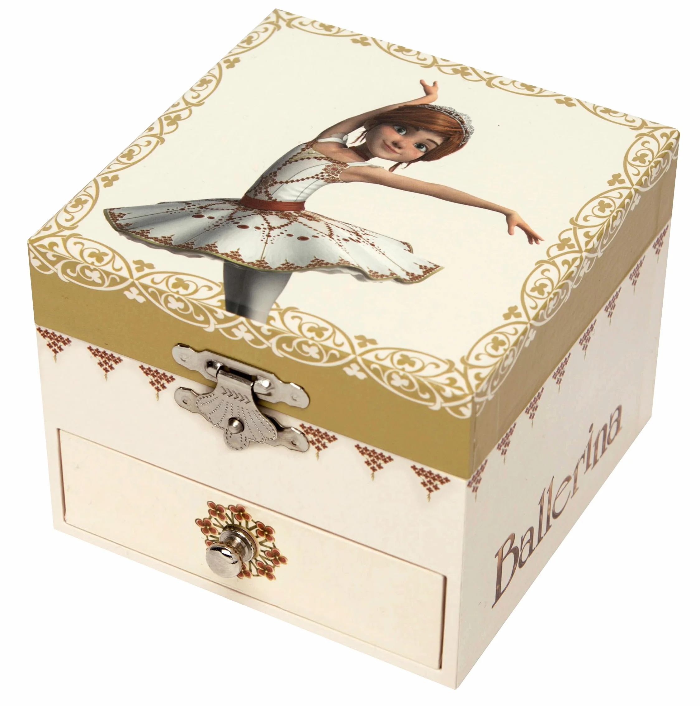 Trousselier Ballerina S20111 Carillon Cubo per Gioielli, 12 x 10.5 x 8.5 cm, Multicolore