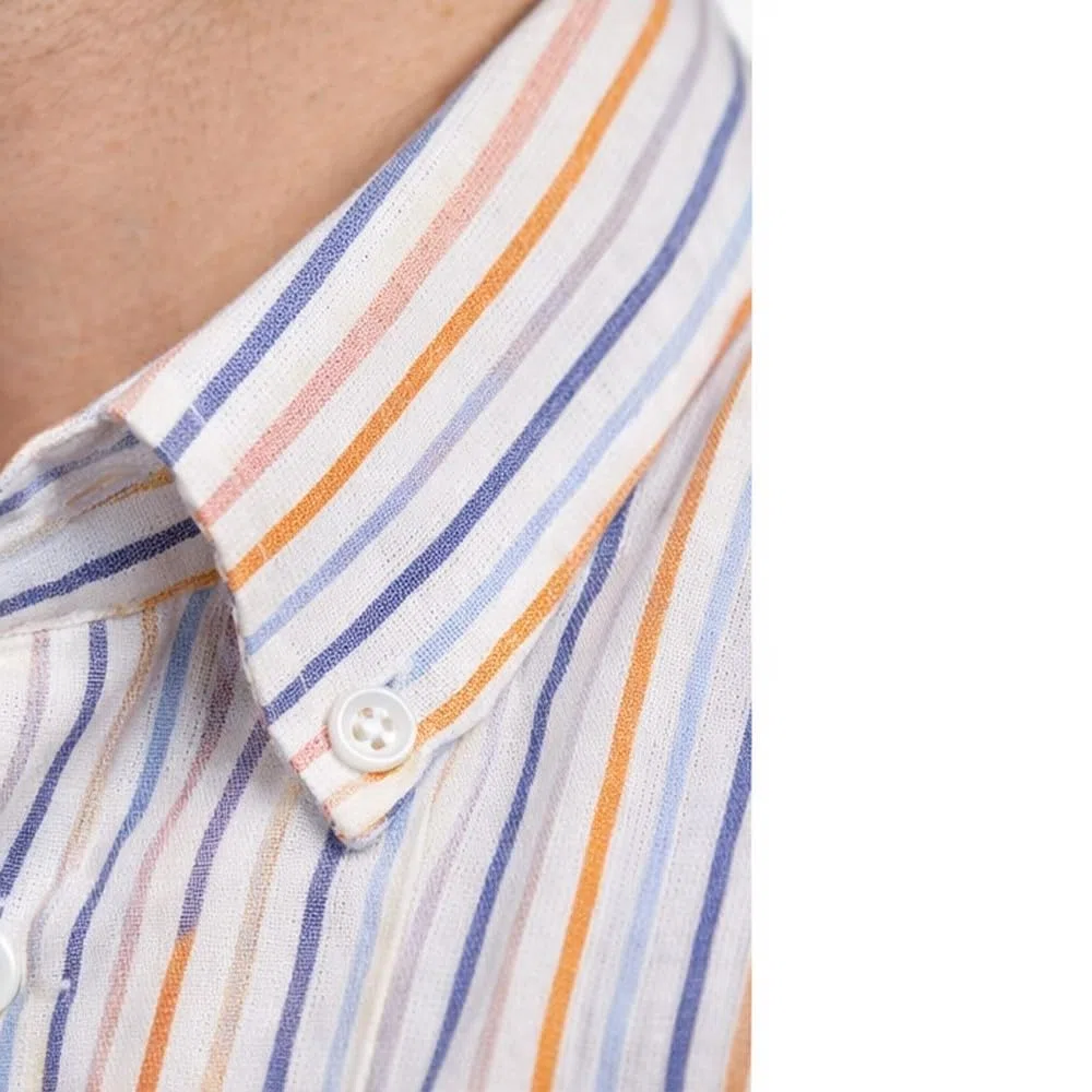 Camicia da Uomo a Maniche Corte in Cotone e Lino 15164