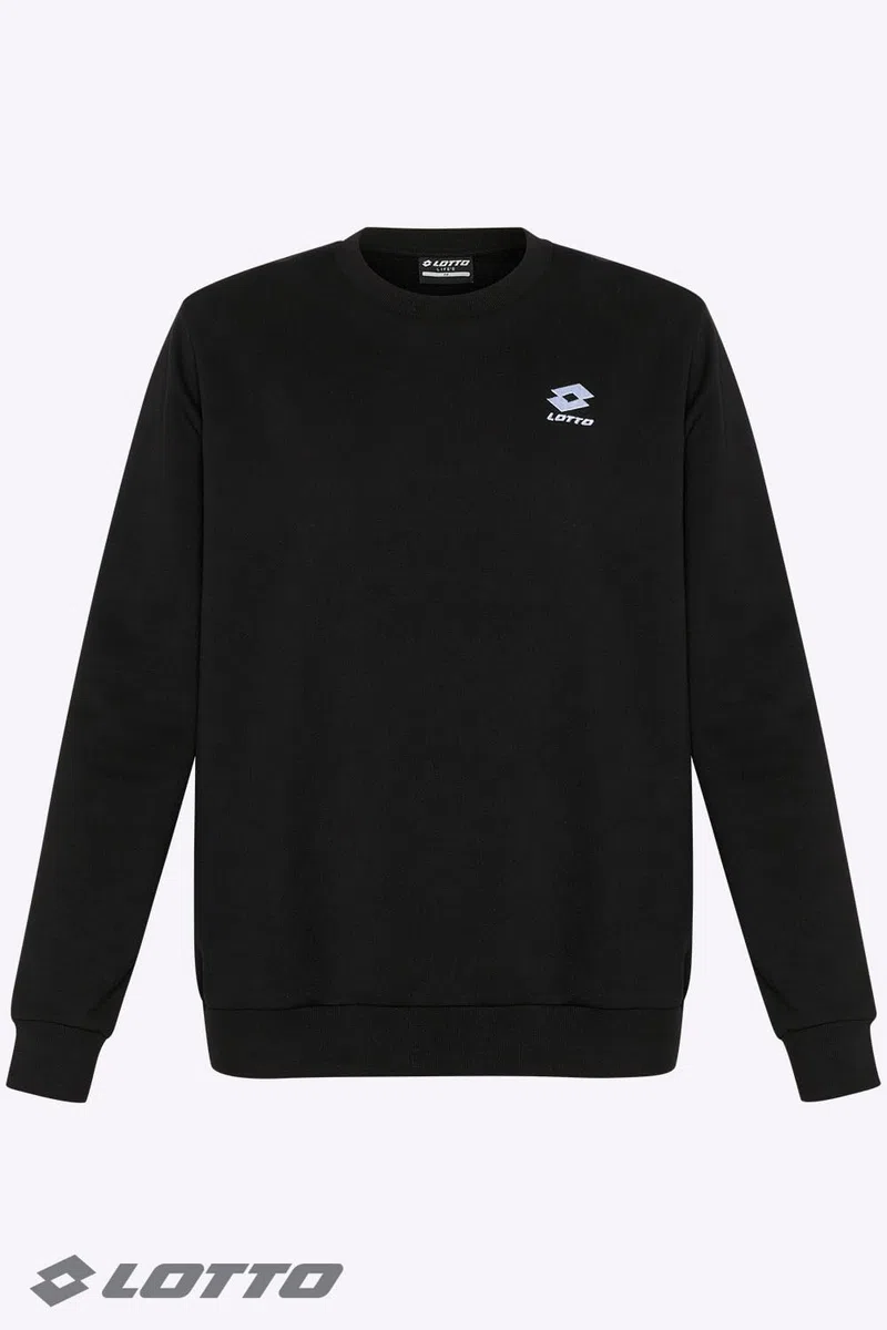 Lotto Felpa basic da uomo, in cotone, senza cappuccio e con piccolo logo, casual, vestibilità normale, disponibile in 3 colori, felpa da uomo in S-3XL