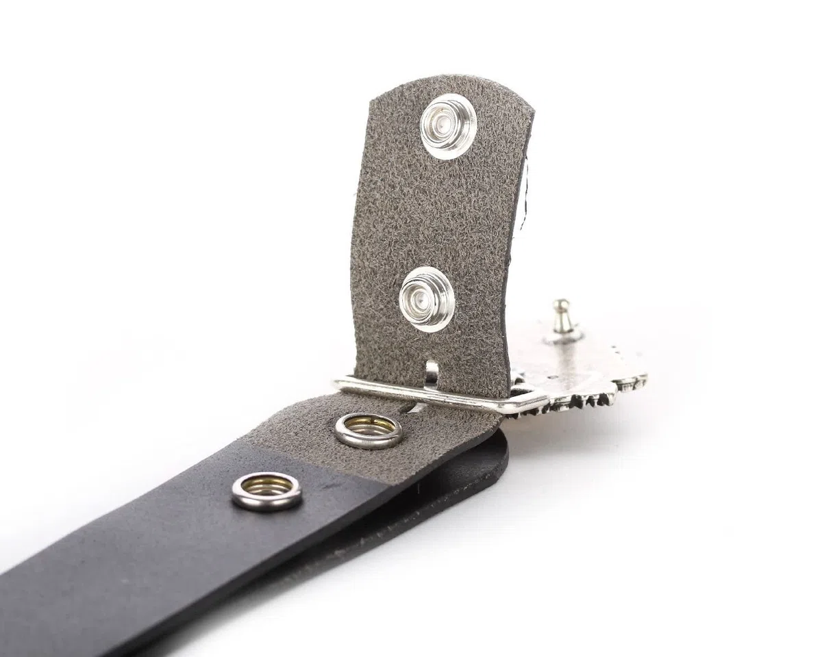CENO Fibbia per cintura a forma di cuore, fibbia intercambiabile, 92043, argento, M, argento, M