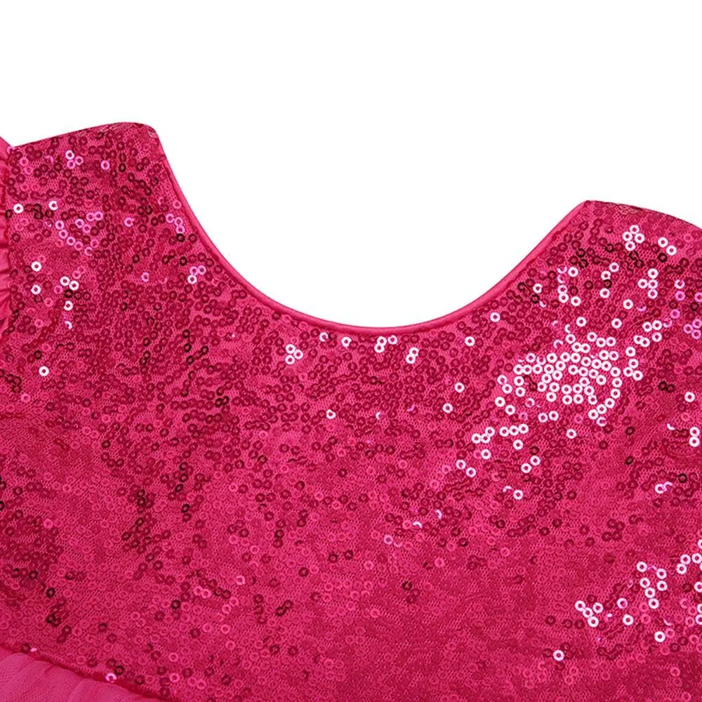 Lito Angels Vestito Damigella Abito da Festa Cerimonia Natale Elegante con Fascia per Bambina, Bianco Verde Blu Rosa