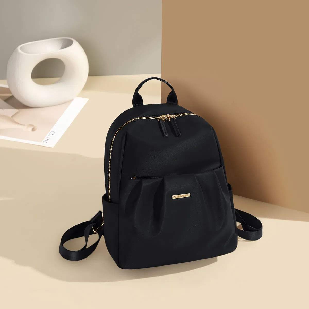 Zaino Piccolo Donna, Mini Laptop Backpack Casual Daypack Antifurto, Borsa per Lavoro e Viaggio, Nero